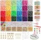 6000+PCS Clay Beads Bracelet Making Kit,24 Color Christmas Flat Preppy Beads for Friendship Jewelry Making,Polymer Heishi Beads with Charms Gifts for Teen Girls Crafts for 8-12